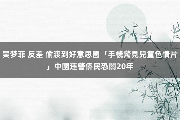 吴梦菲 反差 偷渡到好意思國「手機驚見兒童色情片」　中國违警侨民恐關20年