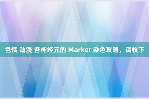 色情 动漫 各神经元的 Marker 染色攻略，请收下