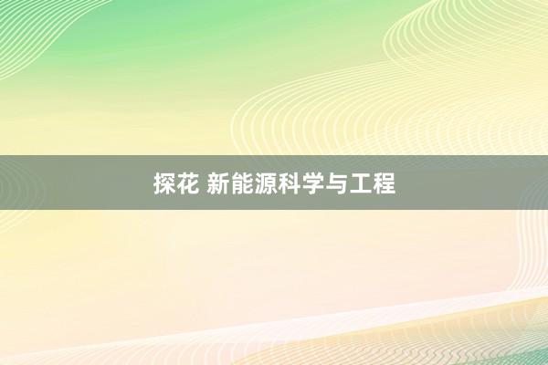 探花 新能源科学与工程